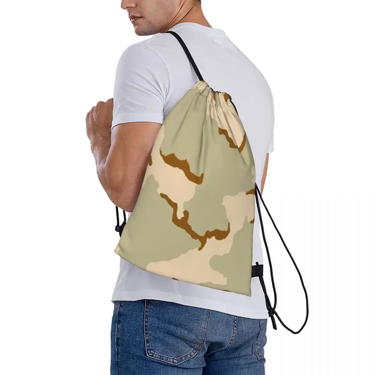 Sac à dos US Desert CamSolomon, 3 couleurs, sacs à cordon de proximité, sac de rangement de poche, sac à livres pour étudiants en voyage