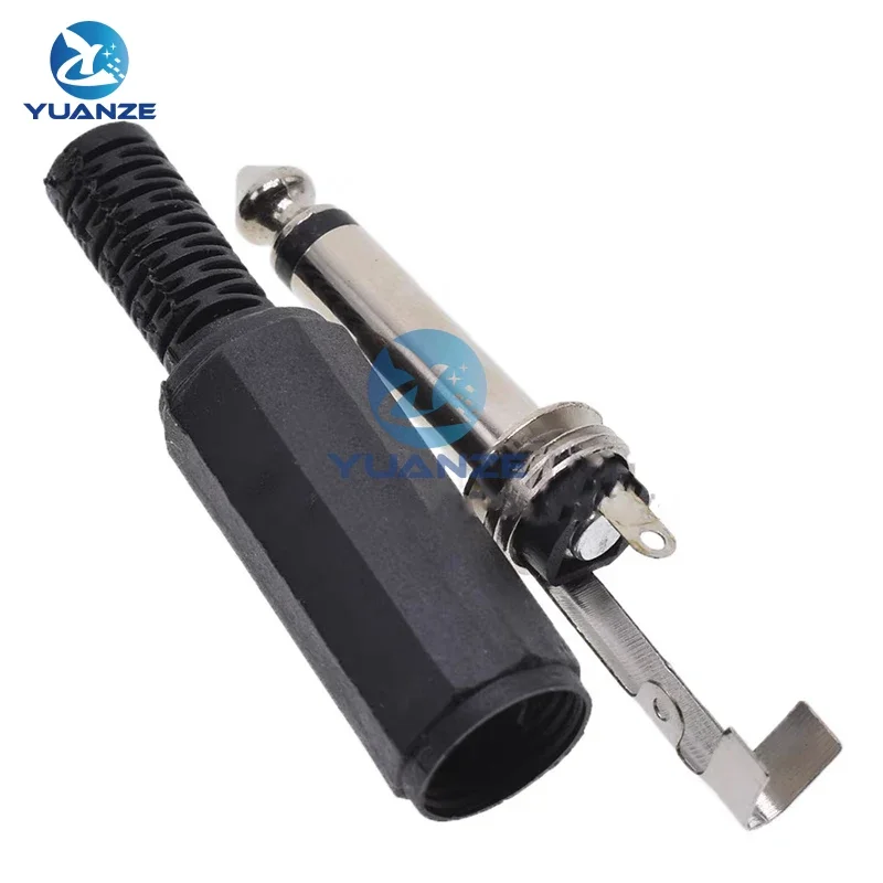 5/10PCS 6.3MM Mono/Stereo AUDIO jack plug male connector Welding line HeadPhone stereo 1/4