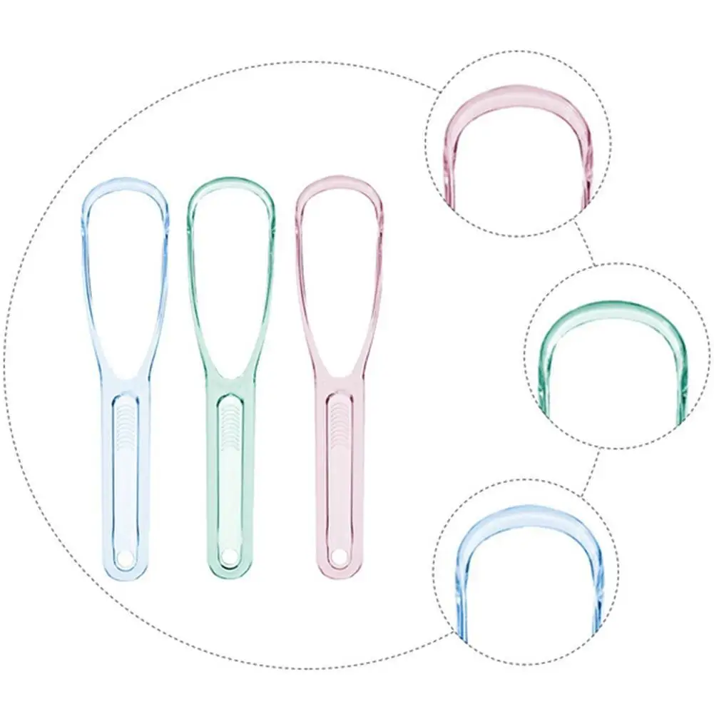 مكشطة لسان مزدوجة الحركة لإزالة رائحة الفم الكريهة، منظف طلاء اللسان، آمن للطعام، بلاستيك PP للبالغين