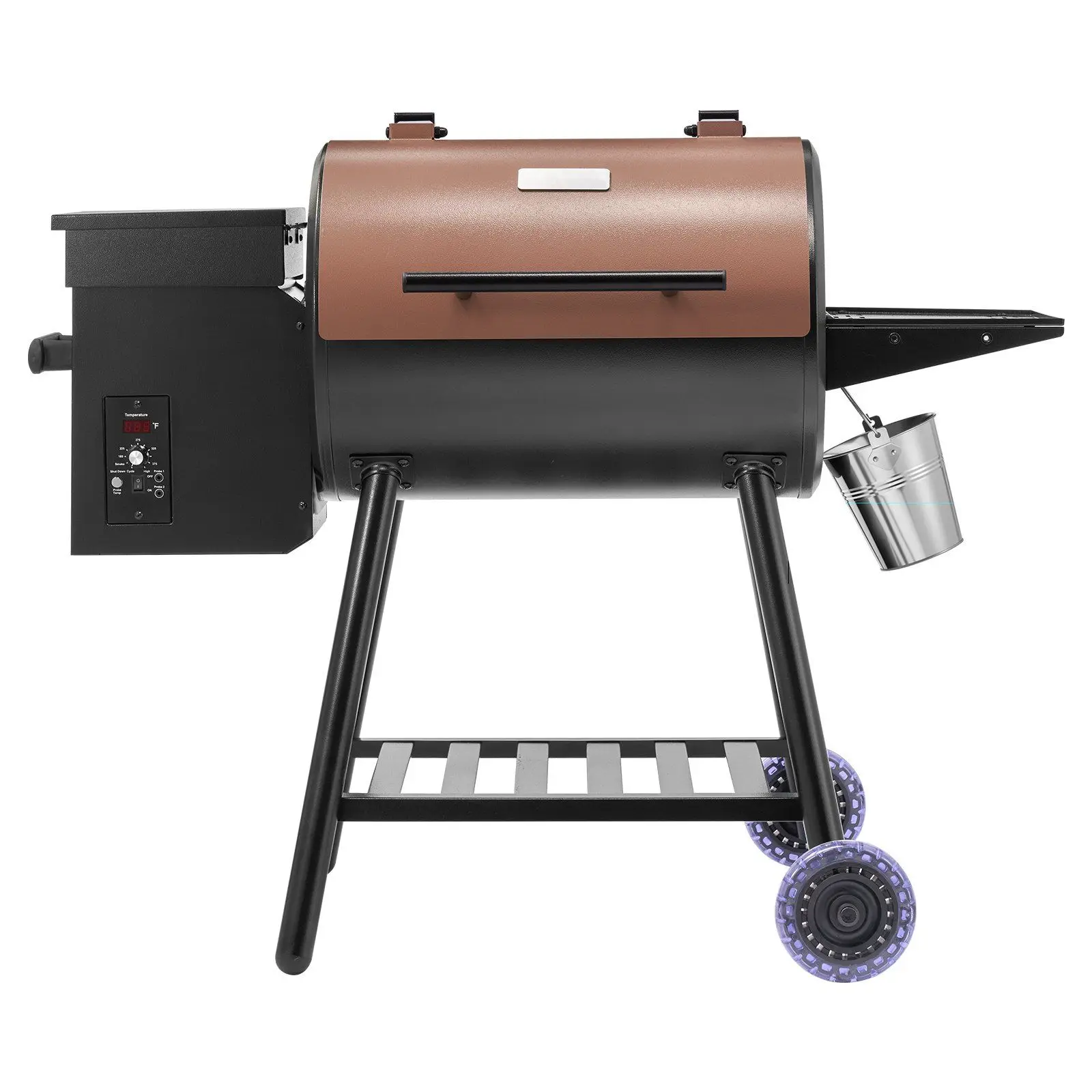 

Wood Pellet Grill Smoker 8 in 1 Outdoor Cooker with Digital Controller and Meat Probe 456 Sq In Cooking Area for Party Grilling