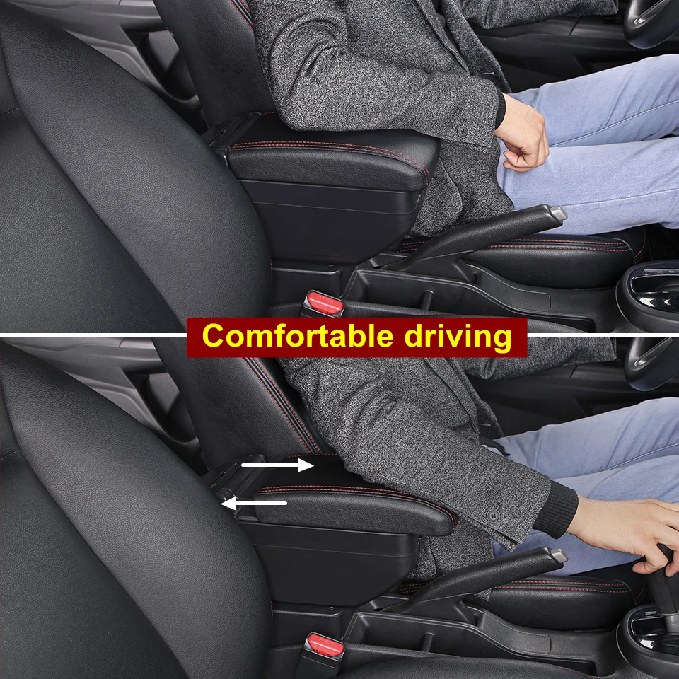 Universal Car Armrest Box Dual layer Large space Central Store Content box with cup holder ashtray USB interface Charging Car S