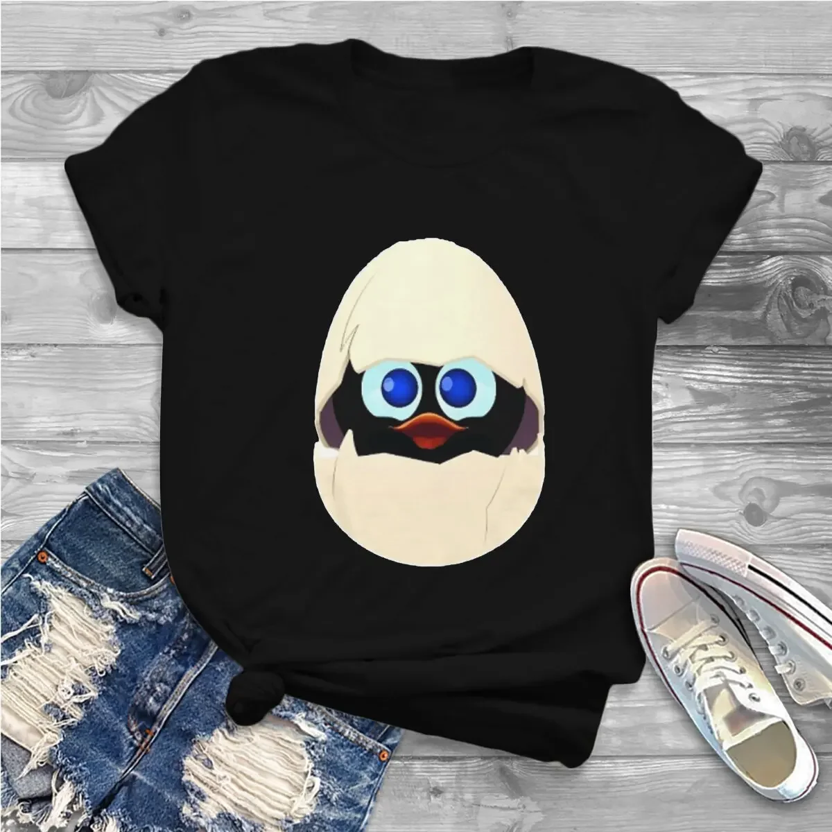 Calimero Anime Egg Unisex T Shirt Grunge Femmes Tees Summer Clothing Harajuku Crewneck TShirt