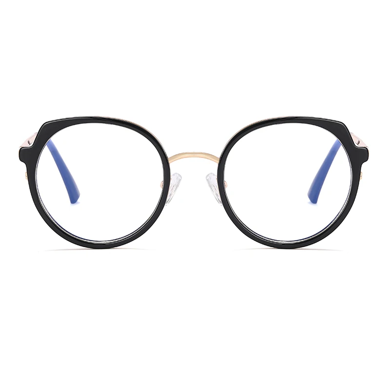 Anti Blue Light Black Clear Glasses Frame Women Fashion Round Transparent Trendy Optical Eyeglasses for Ladies Oversize Eyewear