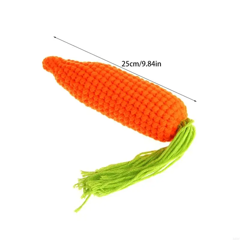 N80C 9.84in Newborns Baby Soft Realistic Crochet Carrot for Doll Woolen Supplies Photo Accessories Gift for Baby Accompany Do