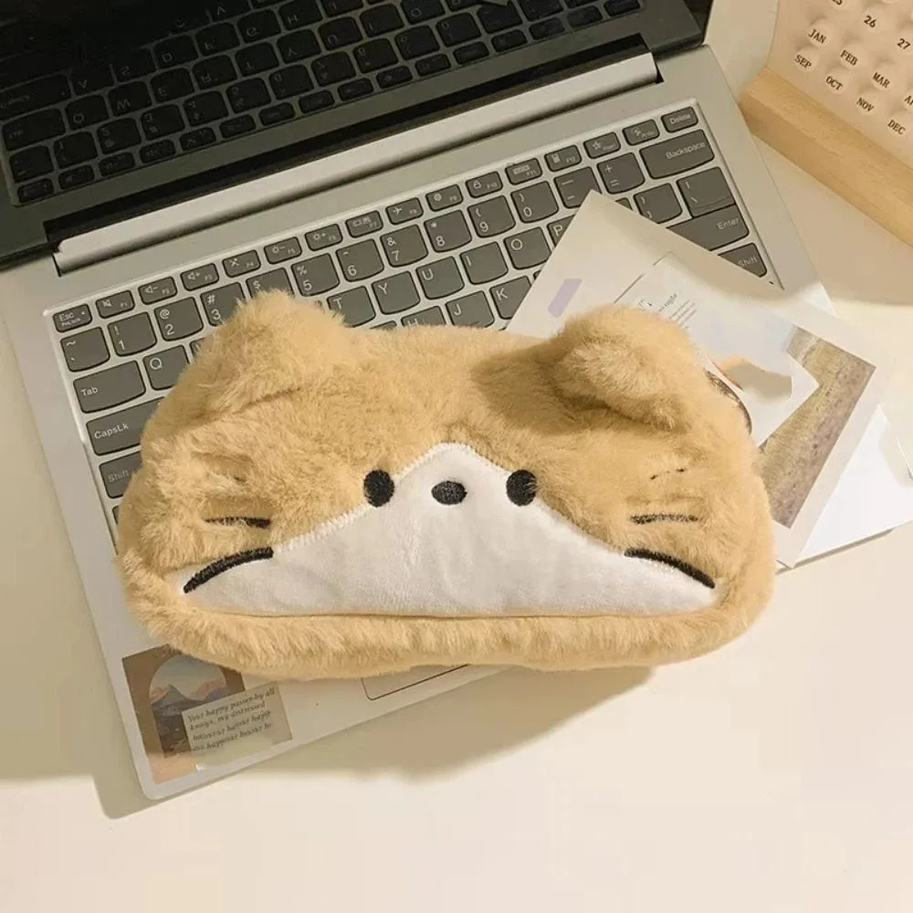 

Funny Cat Cartoon Pencil Case Cute Kawaii Cat Printed Pencil Case Large Capacity Animal Glasses Stationery Storage Bag