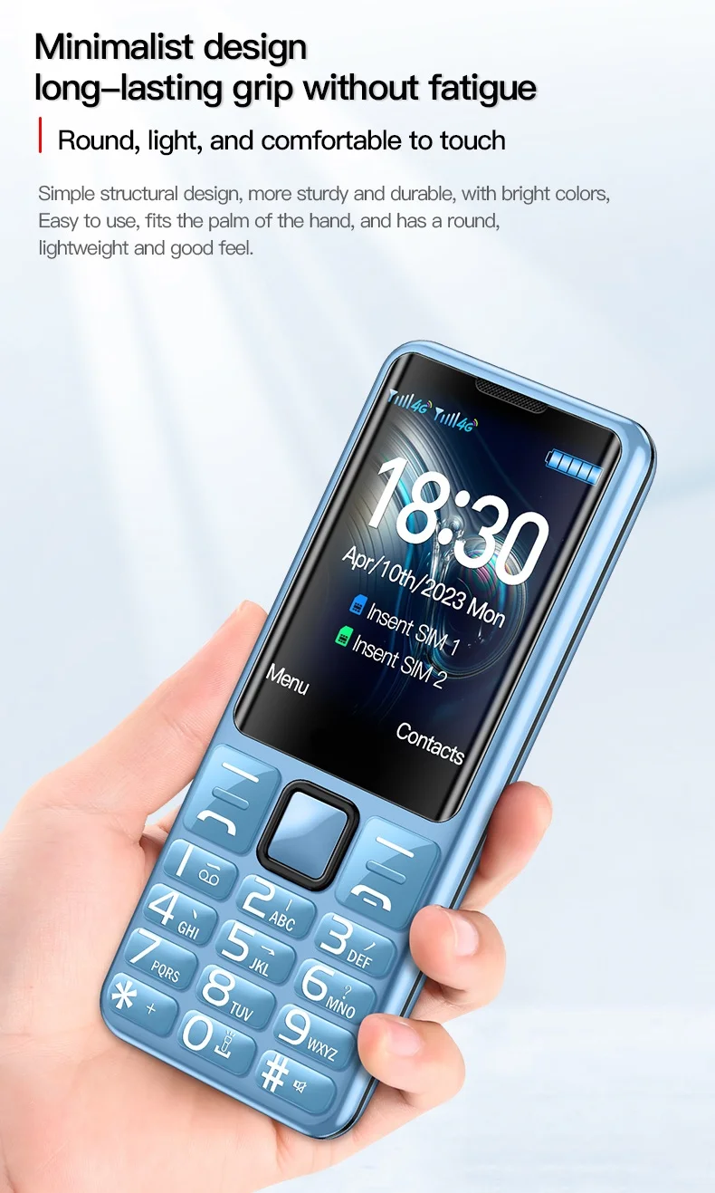 I79 (H6) 4G Elderly Mini Cellphone 2.4Inches TFT Screen 32MB RAM No Camera Torch Dual SIM English Keyboard Mobile Phone