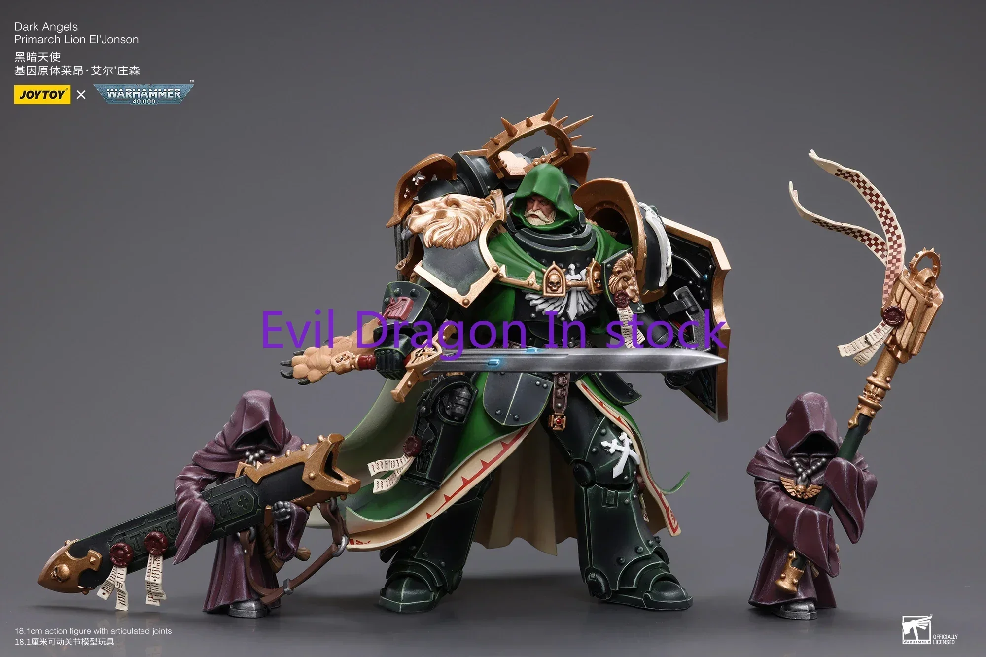 JOYTOY 1/18 Action Figure 40K Dark Angels Primarch Lion El'Jonson Re-issue Version Anime Model Toy