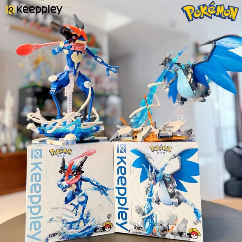 Keeppley Pokémon Elf Series Building Blocks Super Charizard Greninja Desktop Decoration Handmade Assembled Toys Holiday Gifts