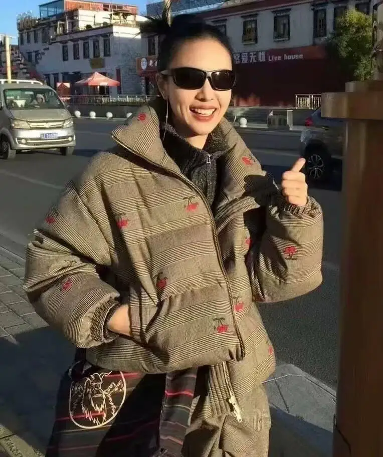 

Парки женские длинные осенние вельветовые флисовые подкладки со вставками в стиле пэчворк в рубчик на поясе укороченные двухслойные кнопки для бизнеса