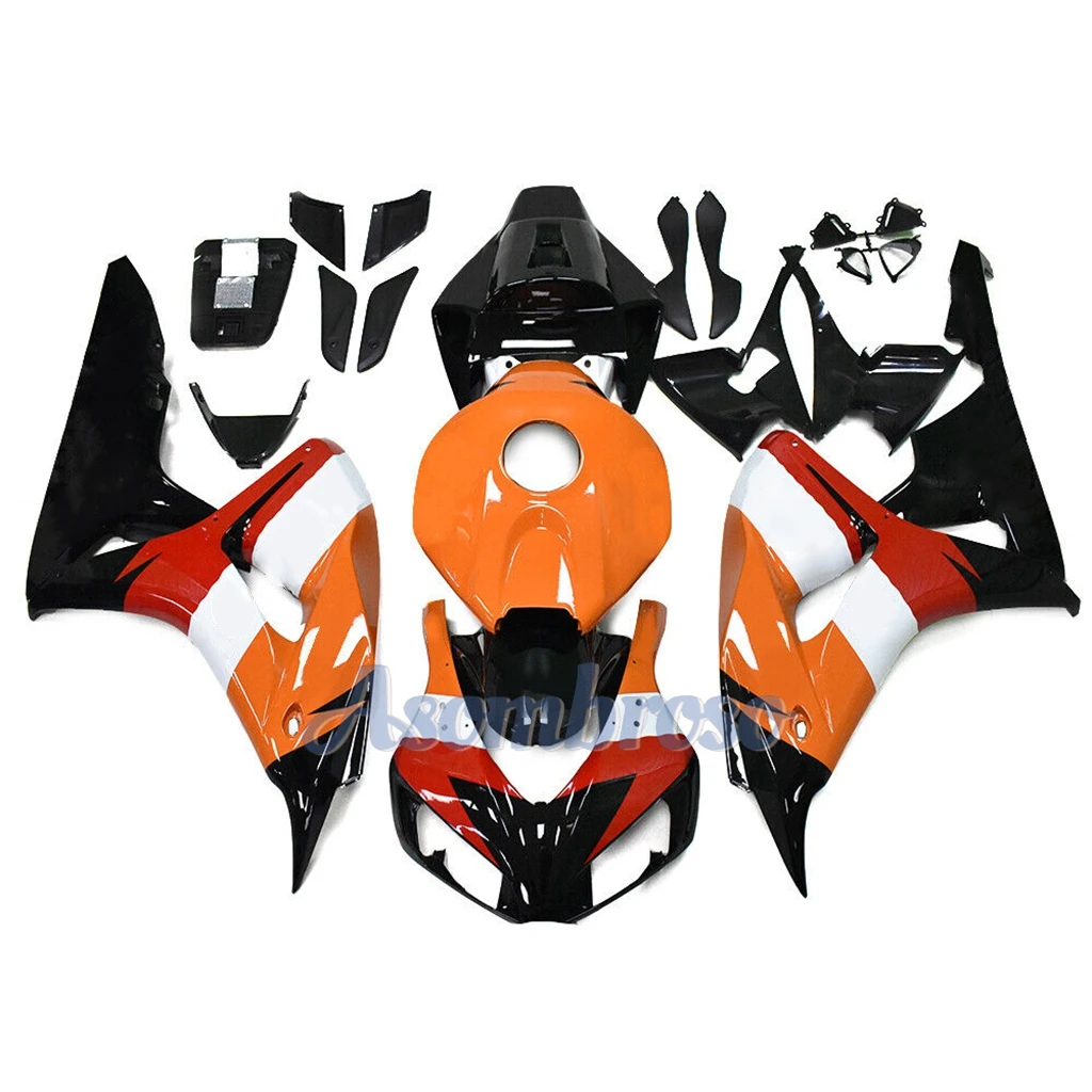 Motorcycle Fairing Kit Fit For Honda repsol CBR1000 RR 2006 2007 CBR 1000RR CBR1000RR  ABS Injection Bodywork Set Orange Black