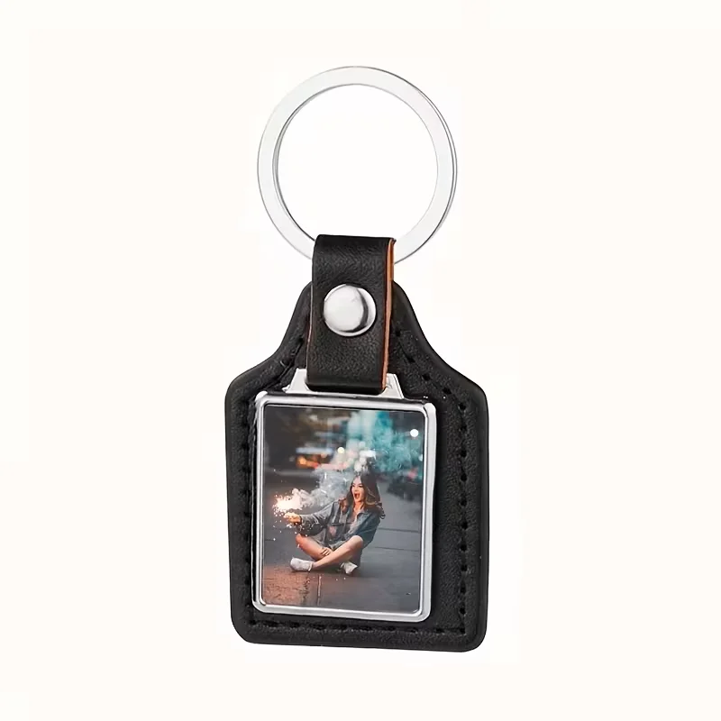 Customisable Human Photo Leather Keychain, Stylish Accessory