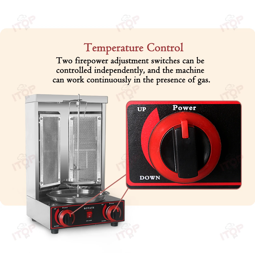 ITOP Коммерческая вертикальная машина для шаурмы, кебаба, машина для барбекю, оборудование для гриля, инструменты для барбекю на открытом воздухе