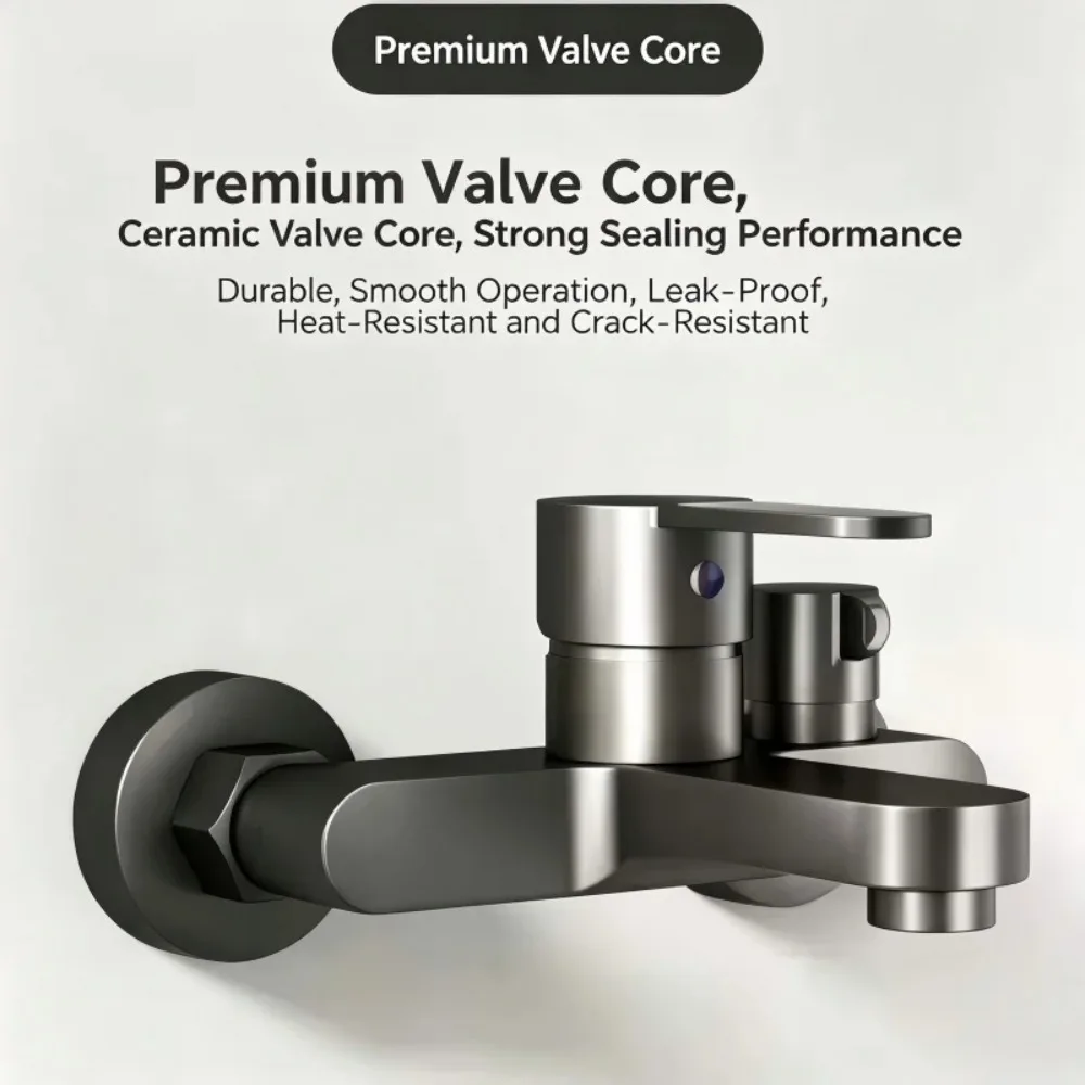 Universal Wall Mounted Thermostatic Shower Mixer Valve 3-Way Diverter Zinc Alloy Anti-Scald Temp Bathroom Bath Shower Faucet Set