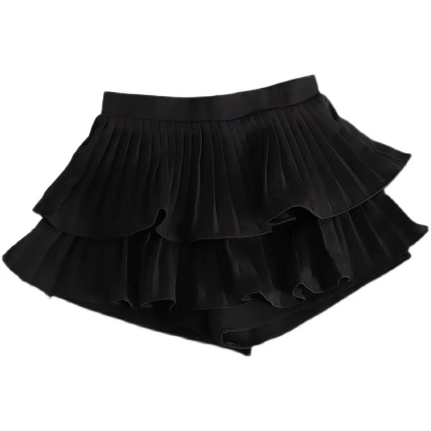Gowyimmes 2025 wiosna lato kobiety plisowana spódnica z siateczki moda dziewczyna wysokiej talii spodenki trapezowe spódnice wróżka Mini Bottmings PD1790