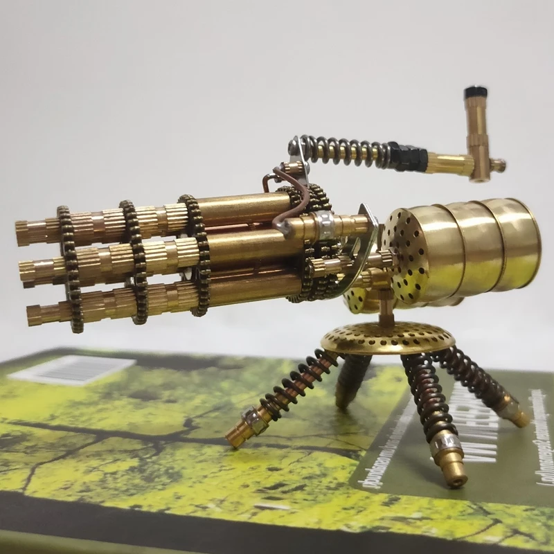 

Steampunk Gatling metal model rotatable mechanical ornaments creative pure handicraft desktop decoration