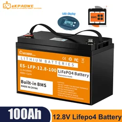 LiFePO4 24V 100Ah 200Ah 12V 100Ah Battery Pack 25.6V 2560Wh Grade A 4000+ Cycles RV Golf Cart Boat Solar Battery UA TAX Free