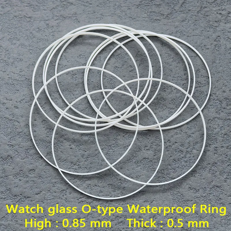 2/5 PCS Watch Glass Gasket Internal Diameter 25-36mm Thick 0.5mm High 0.85mm O Ring Watch Glass Waterproof Ring