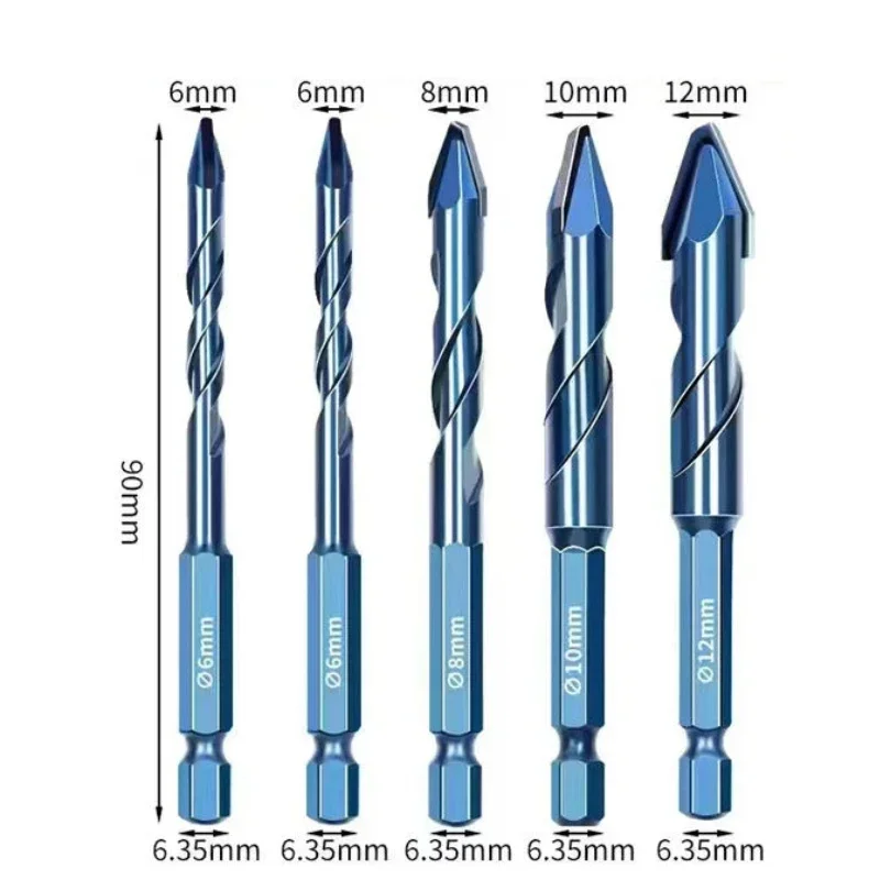 1pc Eccentric Twist Drill Bit High-Strength Oblique Head Eccentric Glass Tile Drilling Bits 6mm/8mm/10mm/12mm Concrete Drill Bit