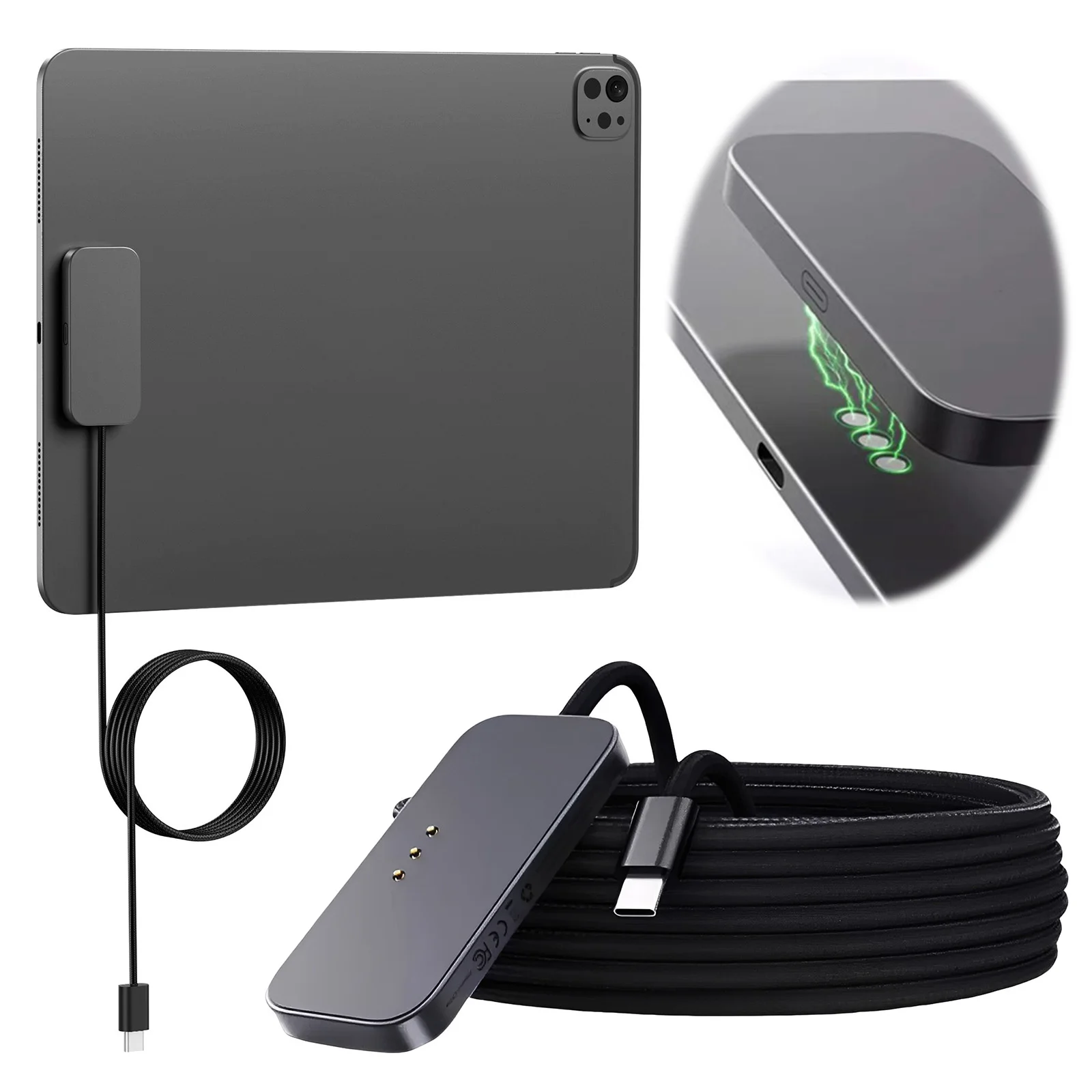 For iPad Pro Magnetic Wireless Charger Fast Charging Smart Connector Charger Wireless Charging Pad W/USB-C Cable