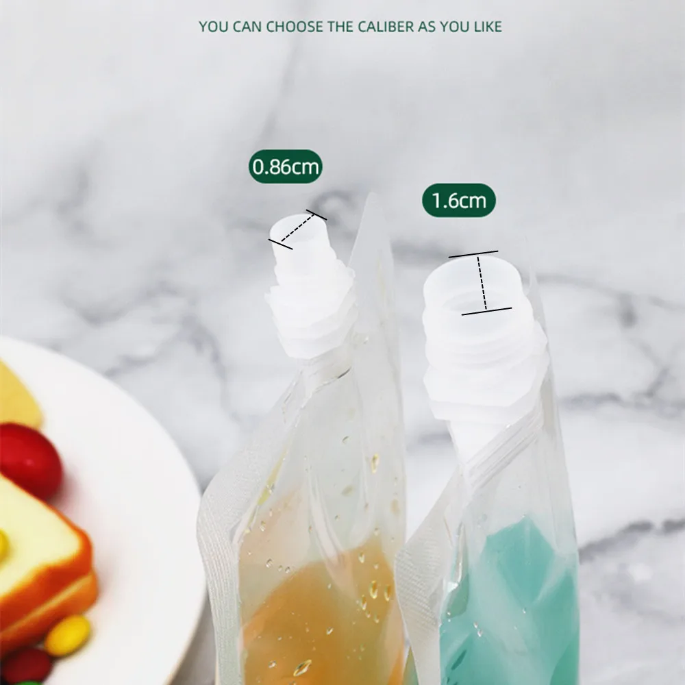 Liquid Packaging Bags 20pcs Transparent Stand Up Pouches with Nozzle - Soy Milk / Yogurt /  Juice Beverages Pack-bag with Spout