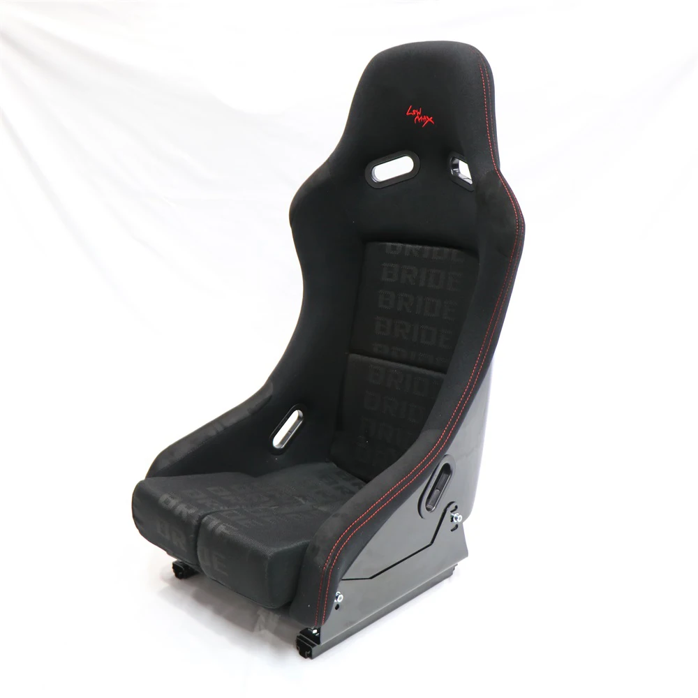 Racing Seat Black Suede Universal Car Sport Seat  High Back Design, Side Bolsters