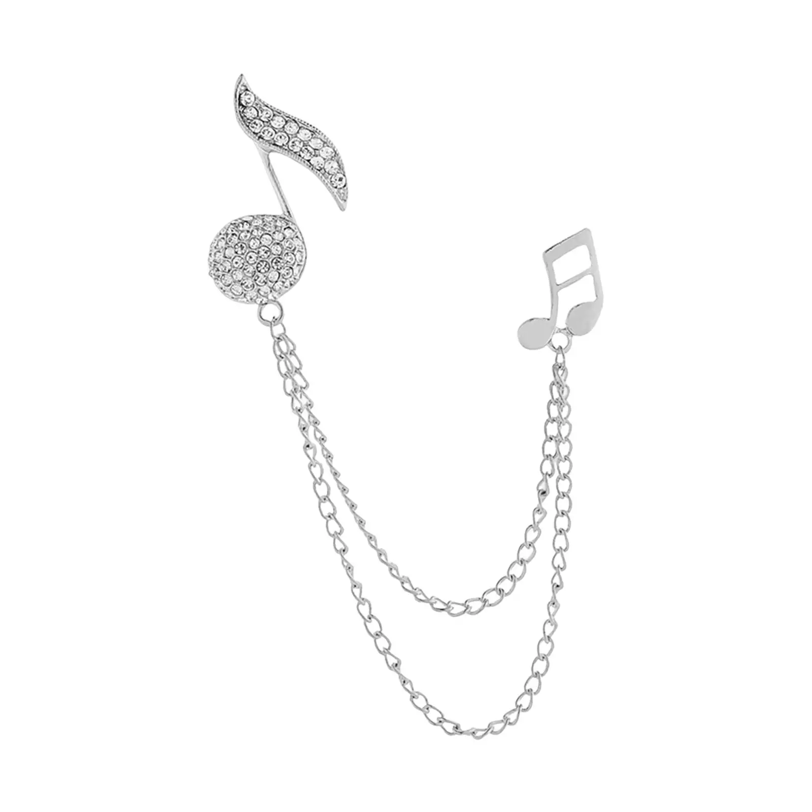 Modeschmuck Musiknote Brosche Stern Strass Anzug Revers Abzeichen für Männer Hochzeit Büro Geburtstagsgeschenk