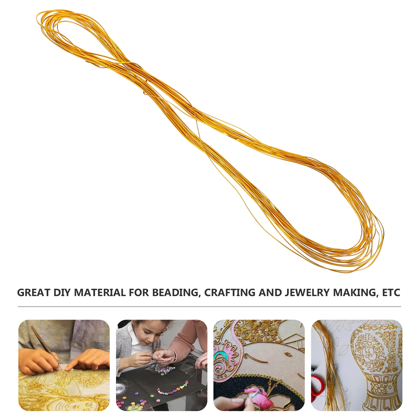 

2pcs 2 Rolls 100M Flexible Aluminum Yarns Gold Colored Metal Wire For Diy Jewelry Making Beading Crafts Wire Painting Enamel Art