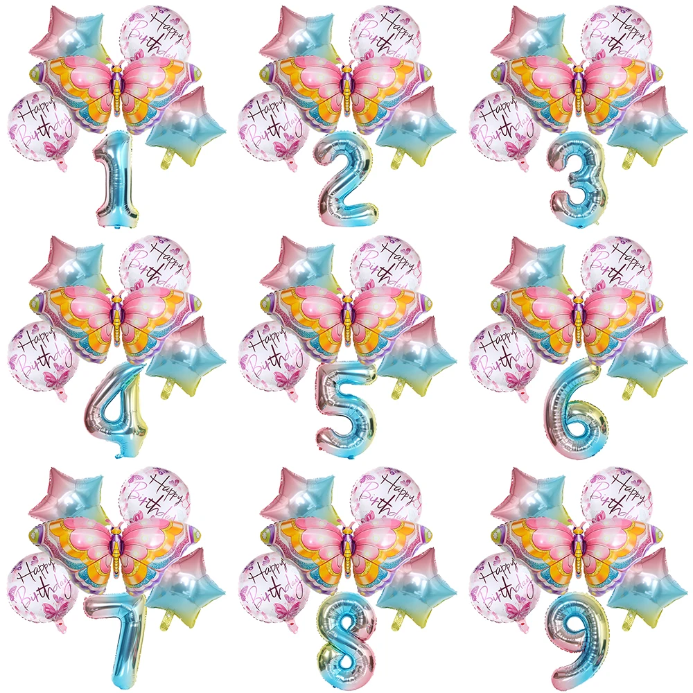 

1 Set Retro Large Butterfly Balloons Colorful Butterfly Birthday Party Aluminum Foil Balloon Wedding Baby Shower Decorations