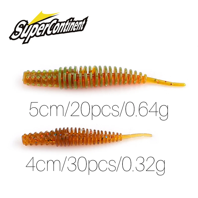 Supercontinent soft bait new Needle 5cm/4cm tail fishing lures sinking tremor bait Soft Fishing Lure Fishy Worms lur