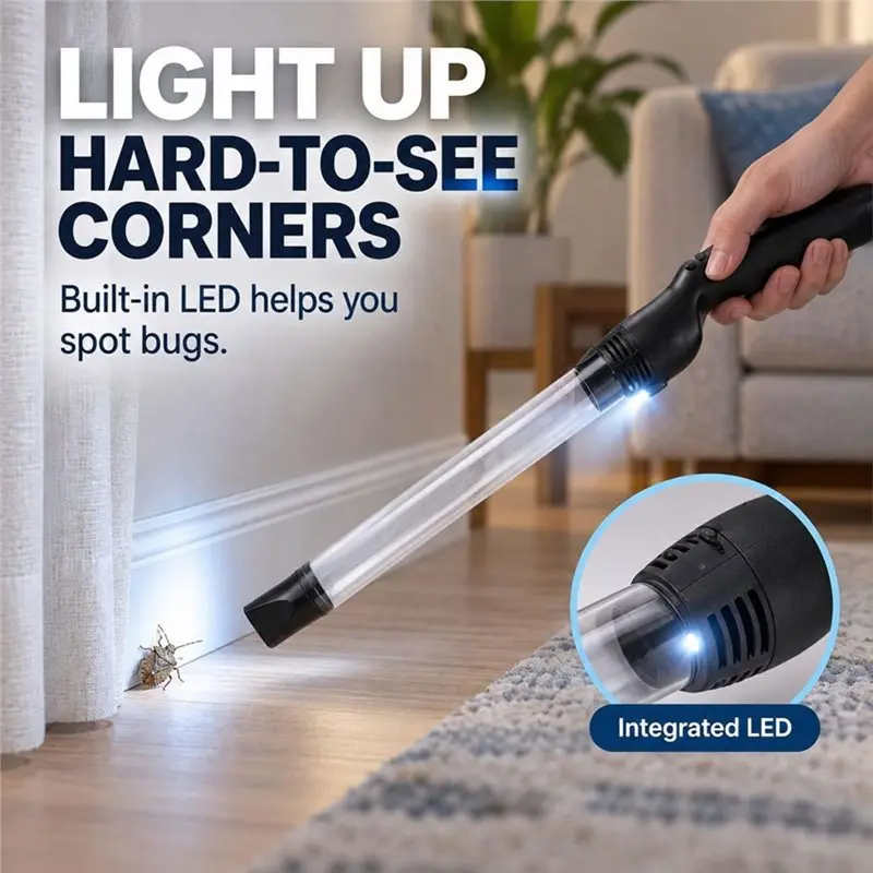 A02F-Bug Vacuum Catcher Spider Vacuum Catcher And Release Handheld Bug Sucker Vacuum Control For Spiders,Stink Bugs,Moth,Ants