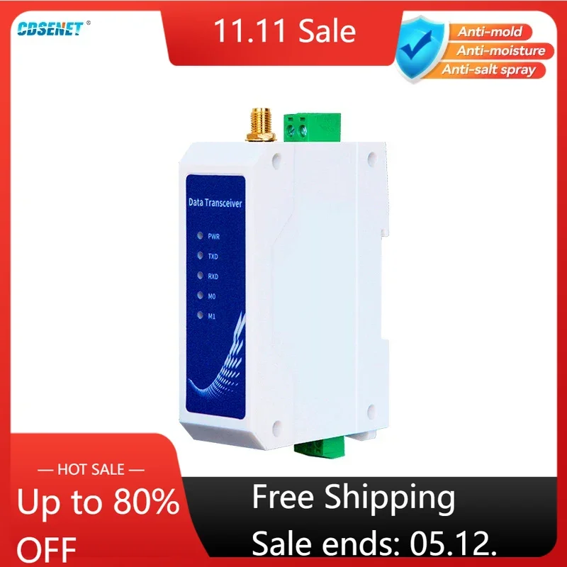 

868MHz 915MHz SX1268 Lora Wireless Data Transmission Station CDSENET E95-DTU(900SL22-485) RS485 22dbm 5KM Modbus Relay Network