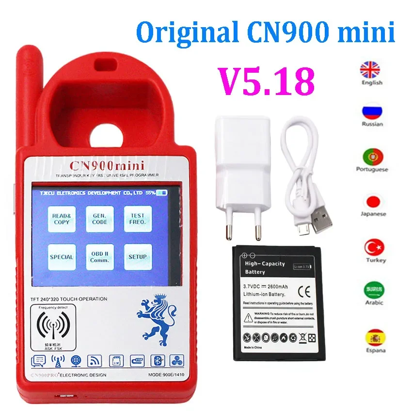 Newest version V5.18 CN900 Mini Transponder hand-held Key Programmer Support Multi-Language for 4C 46 4D 48 G Chips CN900MINI