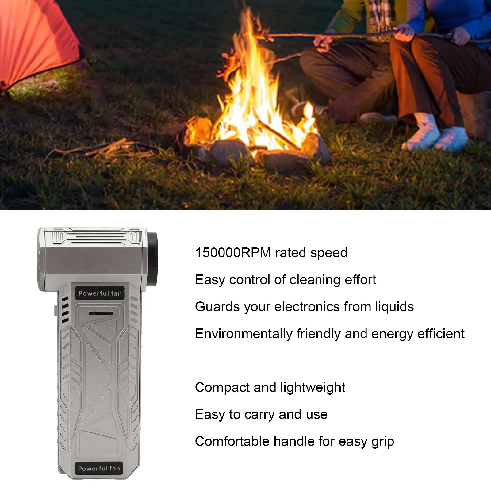 Electric Air Duster 150000RPM High Speed Rechargeable Portable Brushless Motor Handheld Turbine Jet Fan for Computer Car Home