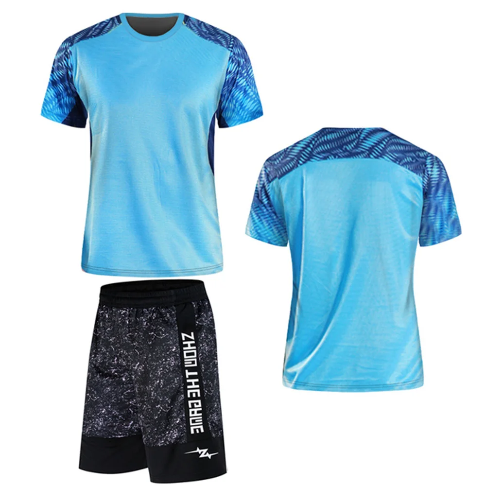 New Summer Men's Sweatshirt Set Badminton Tshirt And Shorts Set Sports T-shirt For Running Tennis Shirt And Pants Set Breathable - view 6