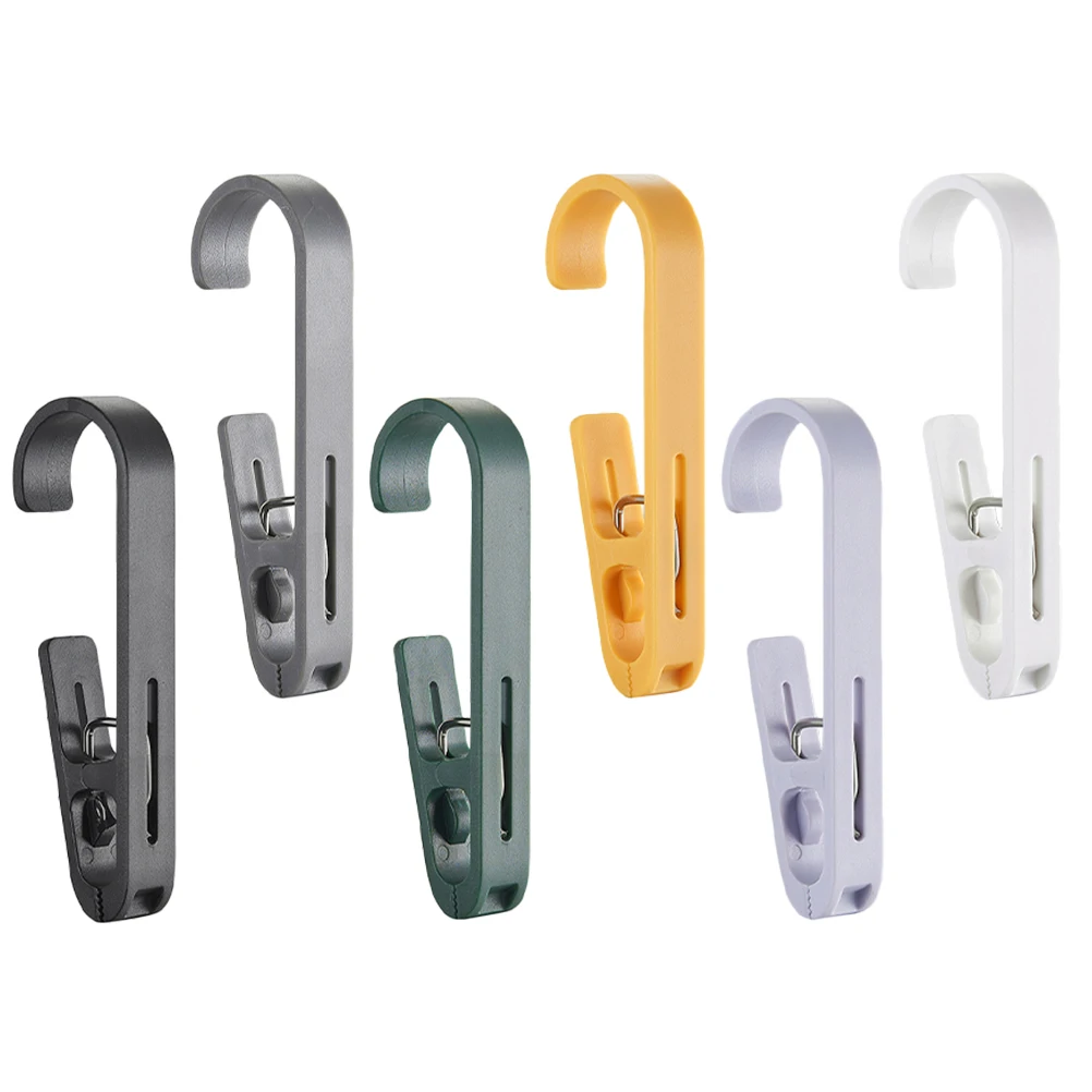 

6pcs ABS Hangers Clips Compact Clothes Store Home Use Curtain Photo Hanging Accessories Skirt Hanger Scarf Holder Closet