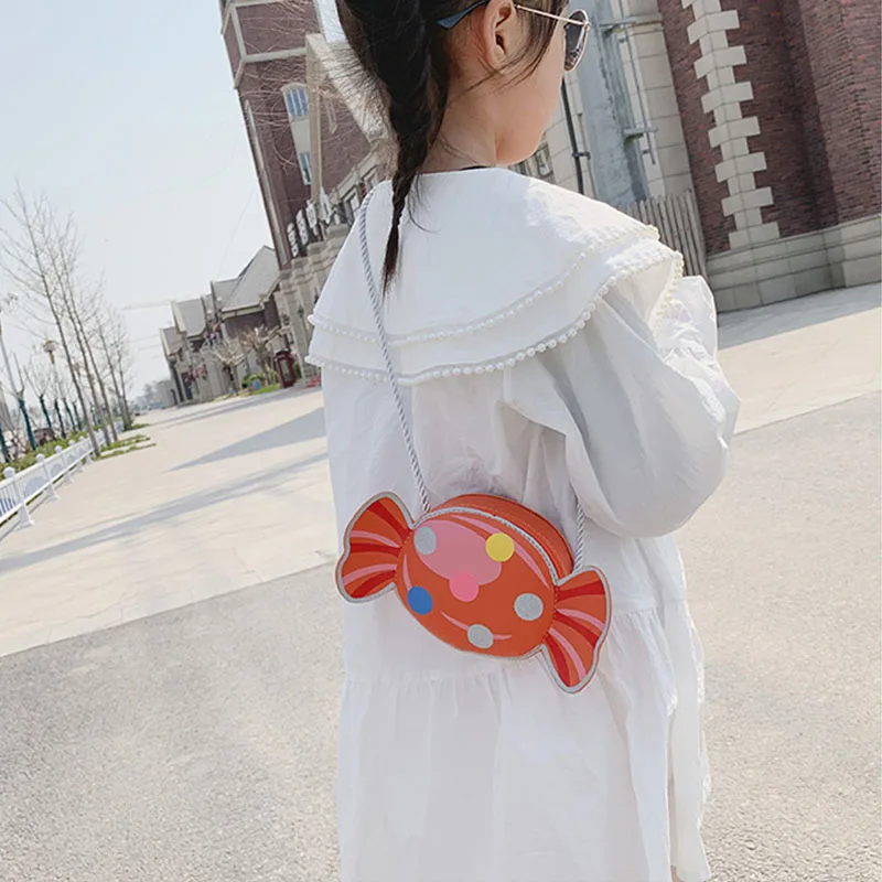 Cute Candy Kids Crossbody Bags Outdoor Travel Princess Girl Mini Storage Shoulder Bags Fashion Children Zipper Messenger Bags