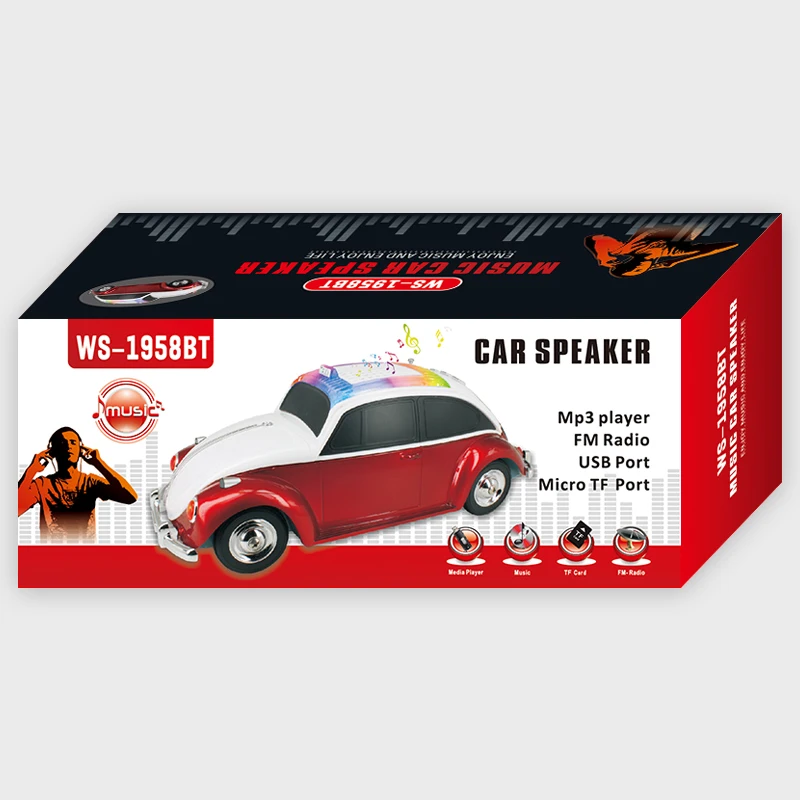 Altoparlante Bluetooth portatile Subwoofer Wireless Bass altoparlanti esterni impermeabili Boombox AUX TF altoparlante Stereo USB a forma di auto