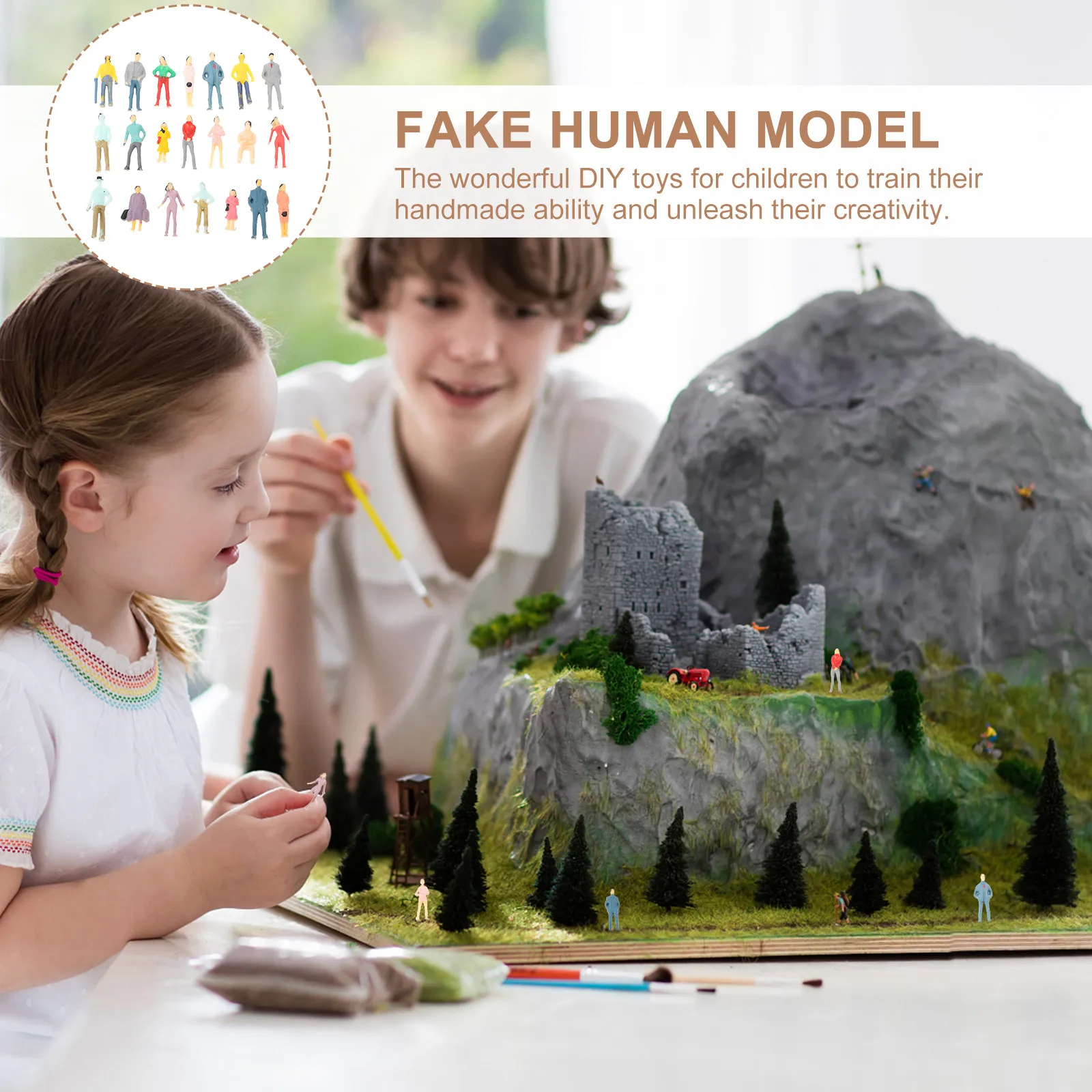 100Pcs Mini Plastic Human Models for Sand Table Architecture Layout Micro Landscape Decoration Simulation People Figures