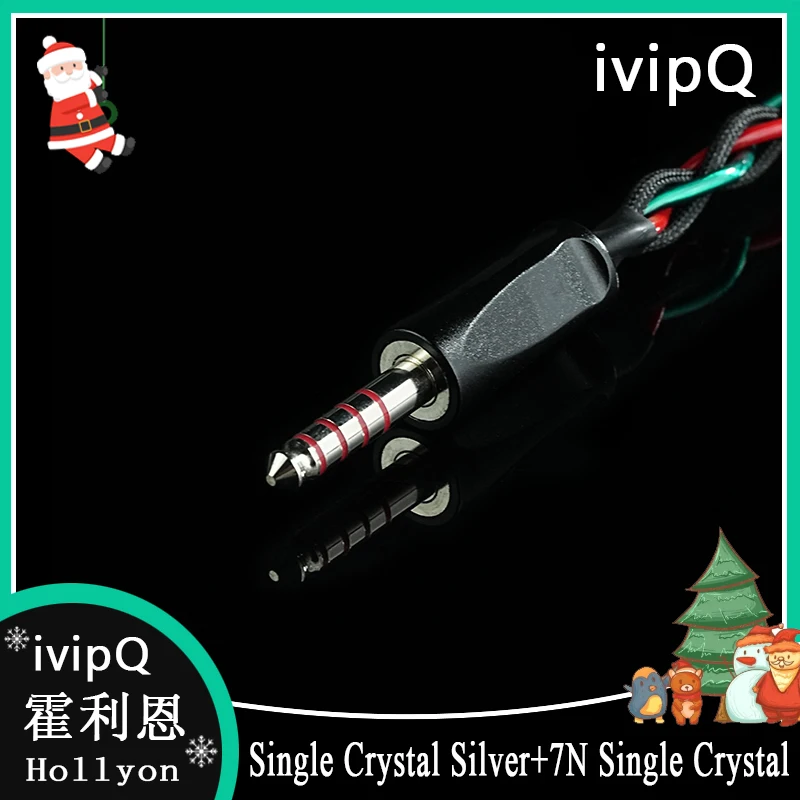 ivipQ-Hollyon Single Crystal Silver+7N Single Crystal Copper Earphone Upgrade Cable4.4/2Pin 0.78/QDC/MMCX/IE900 for FALCON ULTRA