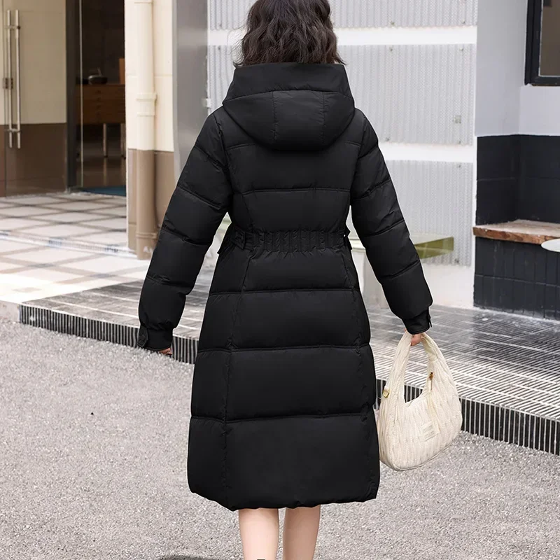 Winter Jacket for Women 2024 New Long Puffer Thick Down Cotton Coat Hooded Long Parka Warm Female Clothes Outwear Women`s Jacket