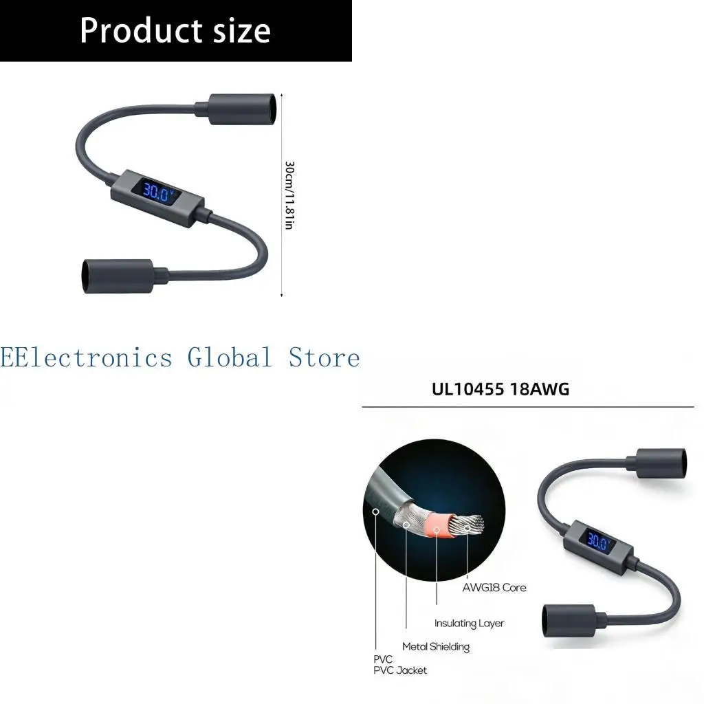 462B DC552 Outlet Adapter Cable For Travel Internet Device Immediate View