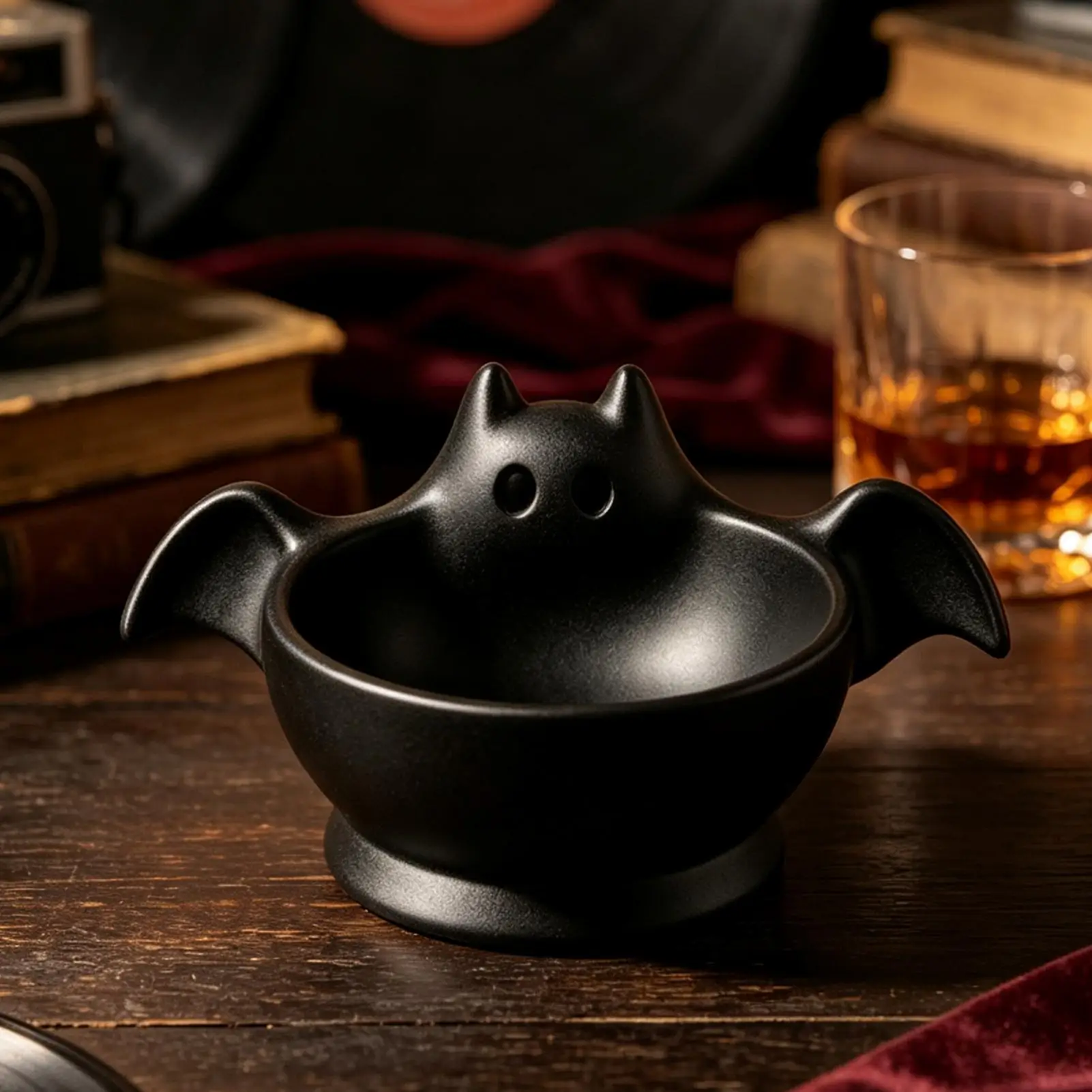 Bat Ghost Storage Bowl Matte Snack Candy Dish Halloween Party Table Decor Tray for Nuts Small Sundries Organizer Holiday Gift