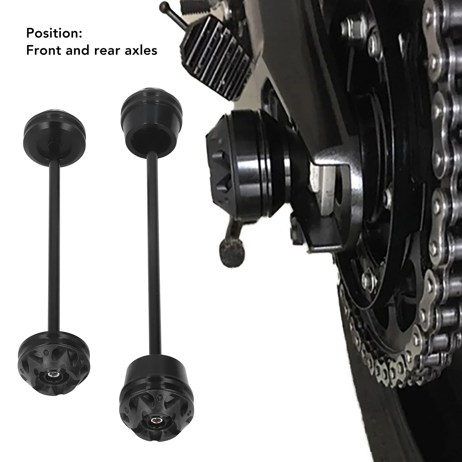 2PCS Motorcycle Wheel Anti Fall Protection Ball Front and Rear Aluminium Alloy Replacement For MT‑07 2014‑2016