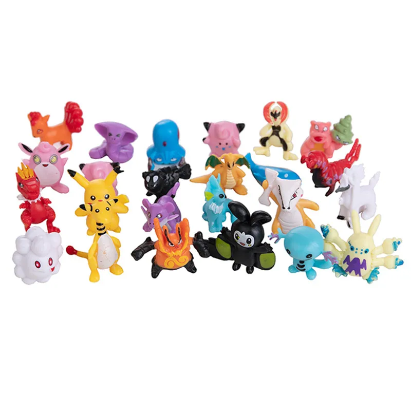 Pokemon Anime Figure Modèle à collectionner pour enfants, Pikachu, Charizard, Pocket Monster, Pet Toy, Non Antibodies Style, Cadeau d'anniversaire, 3-6cm