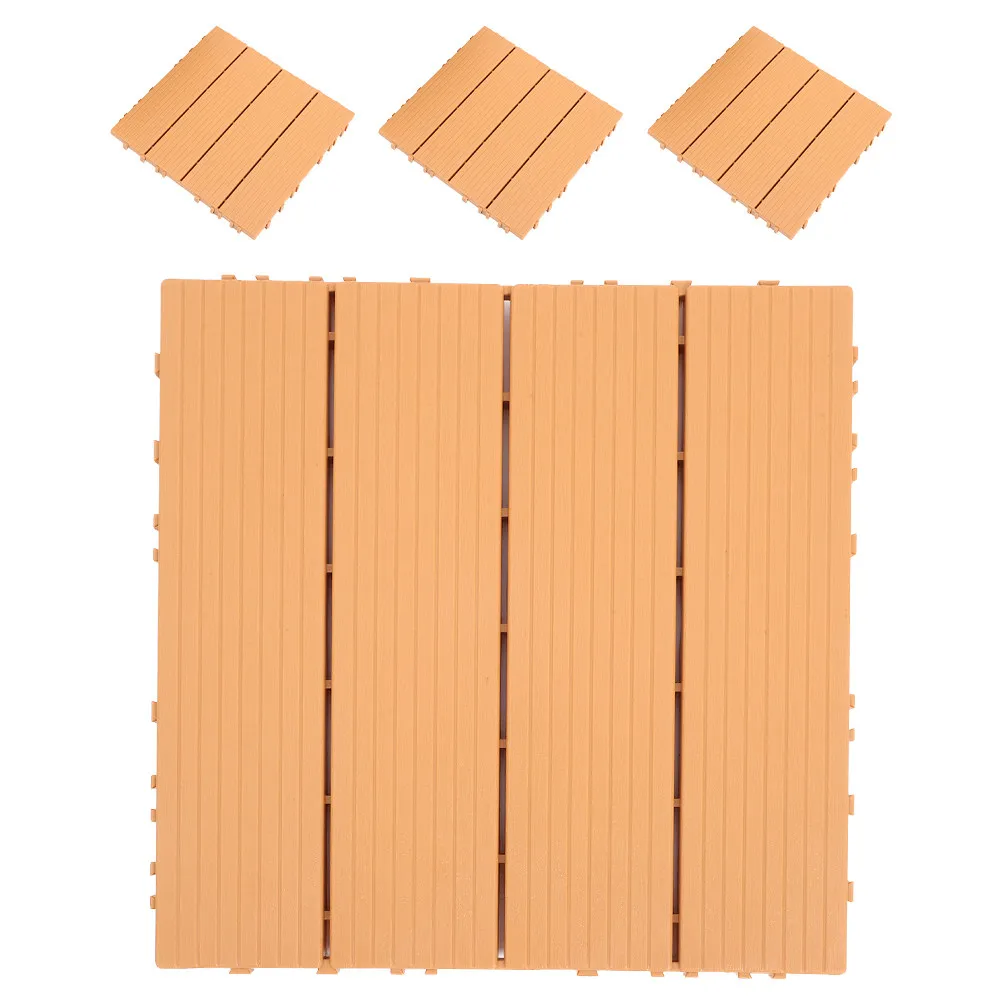 4Pcs Interlocking Deck Tiles Outdoor Plastic Rug Flooring for Patio Garden Balcony Yard Decorative Floor Slabs Self-Assemble