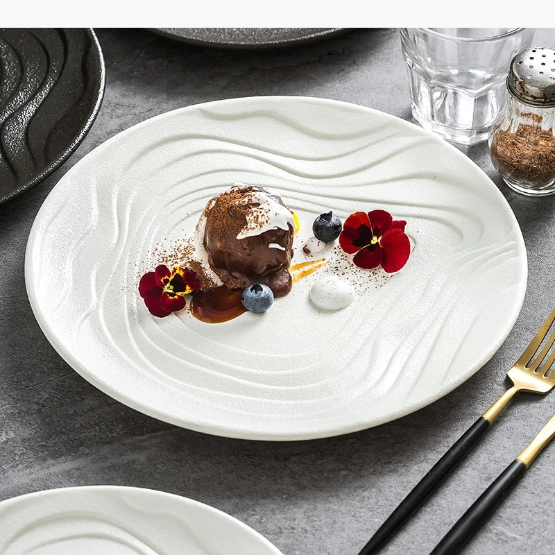 Circular Ceramics Dining Plate Sashimi Plate Sushi Plates Western Steak Plates Dessert Pasta Dish Fruit Dish
