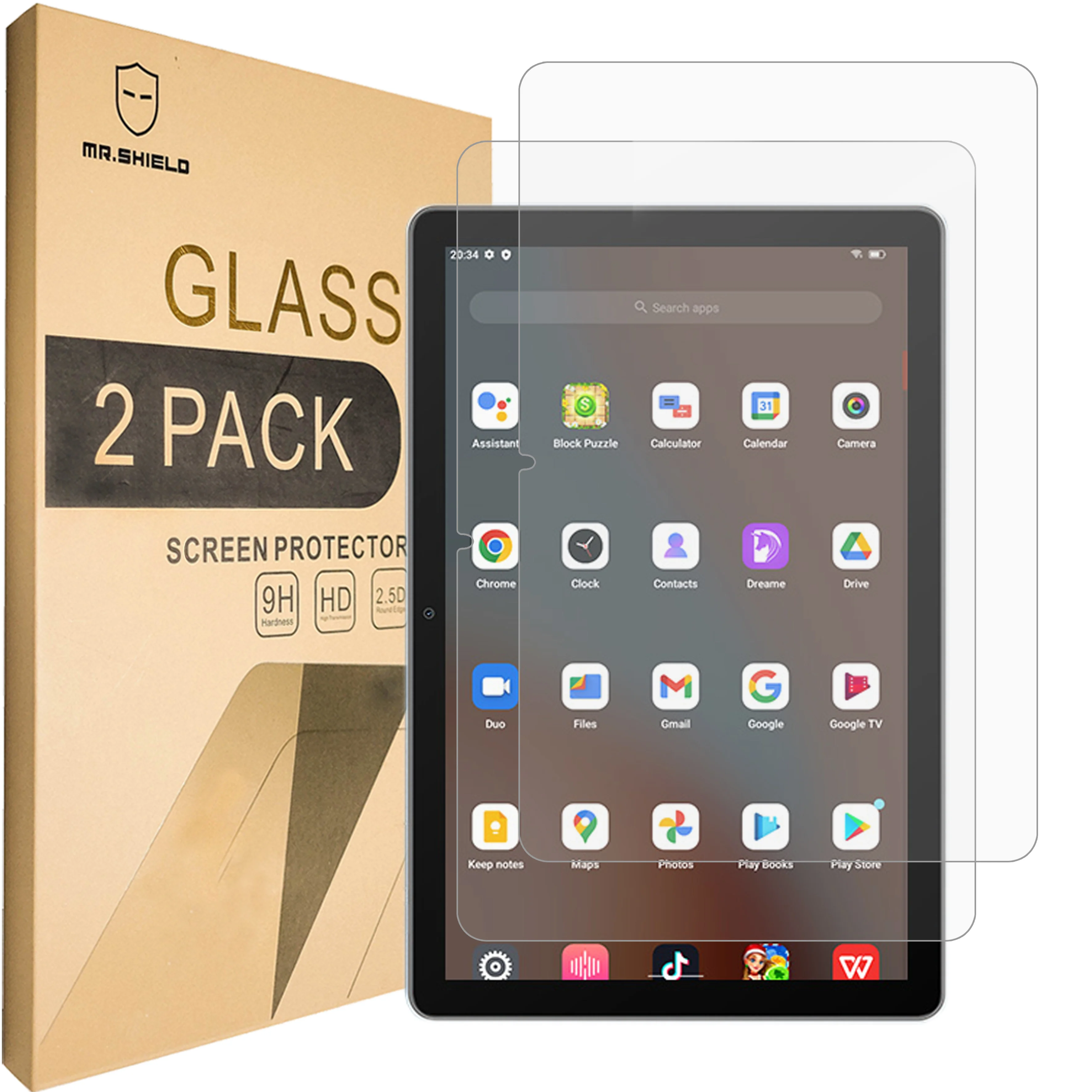 

Mr.Shield [2-Pack] Screen Protector For Blackview Oscal Pad 60 / Oscal Pad 70, 10.1 Inch [Tempered Glass] [9H Hardness]