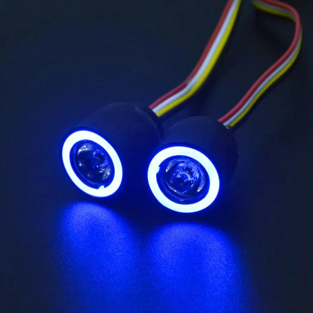 RC Car 20MM Angel Eye LED Headlight Decor Parts Upgrade For 1/10 TRX4 Gen3 Monster Truck custom size Replacement Accessories
