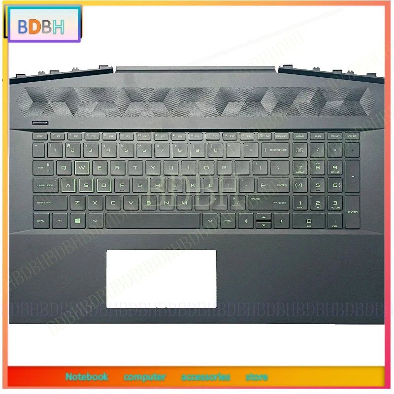 New US Keyboard For HP Pavilion 17-CD TPN-C142 Laptop Palmrest Upper Cover Top Case with Backlight Gaming Keyboard L586455-001