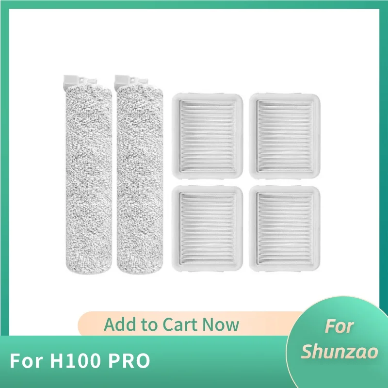 For Xiaomi Mijia Shunzao High-temperature Wireless Washer Accessories H100 PRO Roller Brush Main Brush Filter HEPA